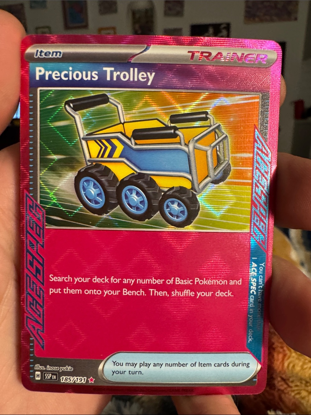 Pokemon Precious Trolley Trainer Card - Pink, Yellow, Blue